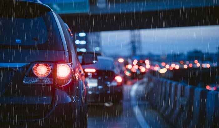 Car in traffic